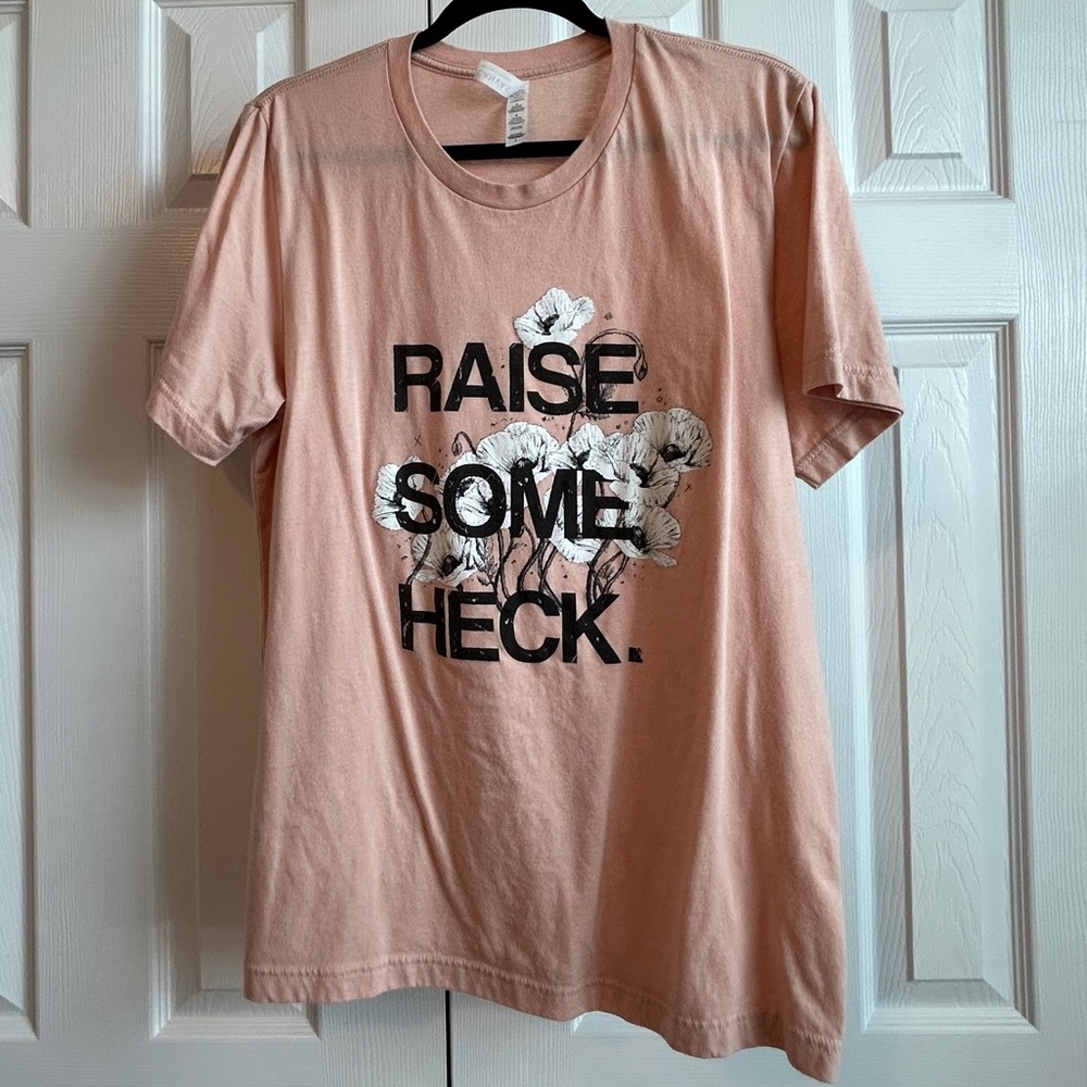 Peach Raise Some Heck graphic tee